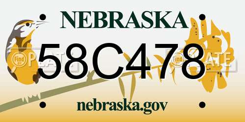 58C478 Nebraska License Plate