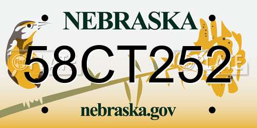 58CT252 Nebraska License Plate