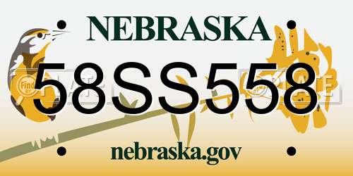 58SS558 Nebraska License Plate
