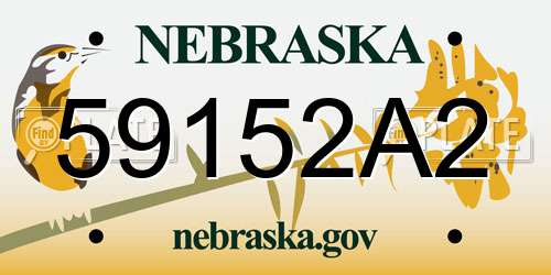 59152A2 Nebraska License Plate
