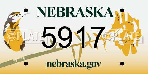 5917 Nebraska License Plate