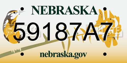 59187A7 Nebraska License Plate