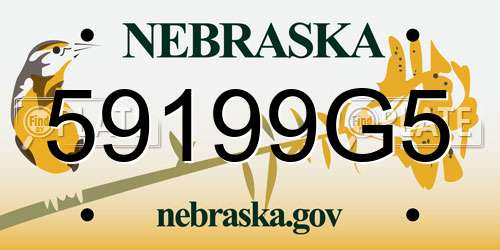 59199G5 Nebraska License Plate