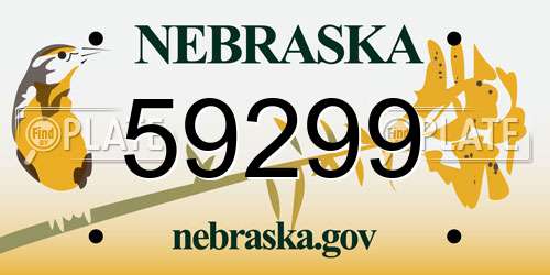 59299 Nebraska License Plate