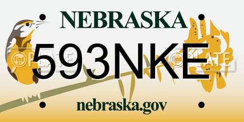 593NKE Nebraska License Plate