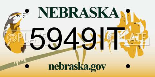 5949IT Nebraska License Plate