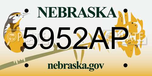 5952AP Nebraska License Plate