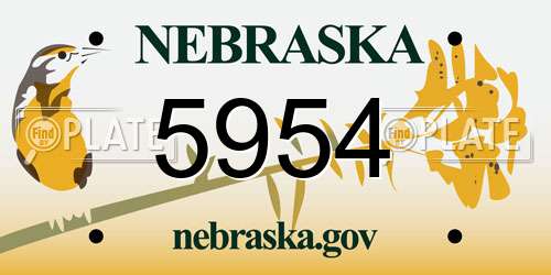5954 Nebraska License Plate