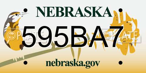 595BA7 Nebraska License Plate