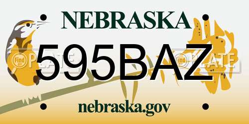 595BAZ Nebraska License Plate