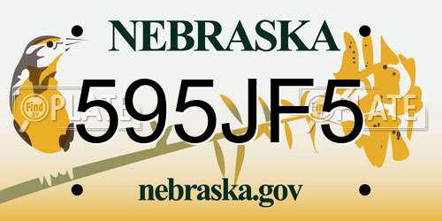 595JF5 Nebraska License Plate