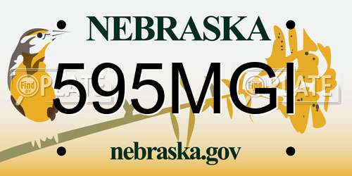 595MGI Nebraska License Plate