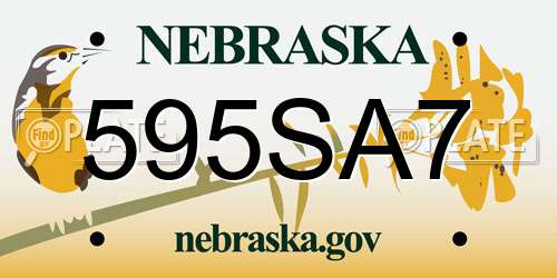 595SA7 Nebraska License Plate