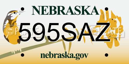 595SAZ Nebraska License Plate