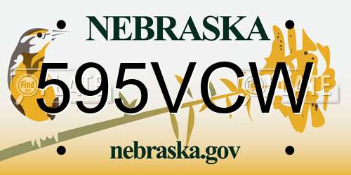 595VCW Nebraska License Plate