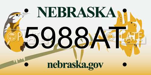 5988AT Nebraska License Plate