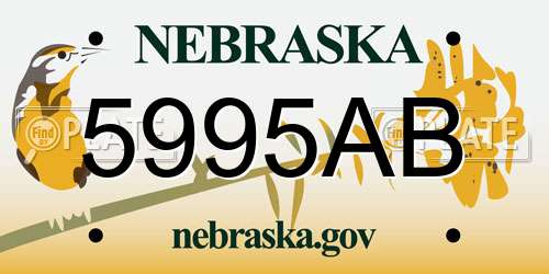 5995AB Nebraska License Plate
