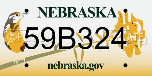 59B324 Nebraska License Plate
