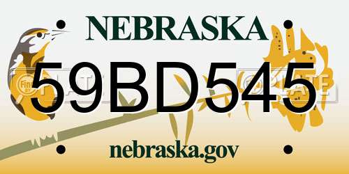 59BD545 Nebraska License Plate