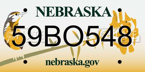 59BO548 Nebraska License Plate