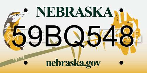 59BQ548 Nebraska License Plate