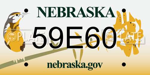 59E60 Nebraska License Plate
