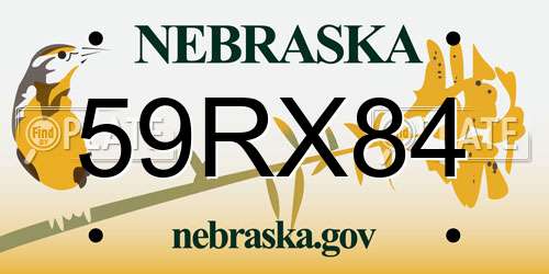 59RX84 Nebraska License Plate
