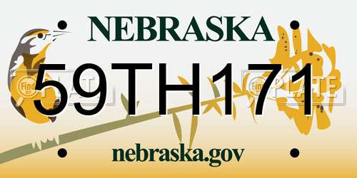 59TH171 Nebraska License Plate