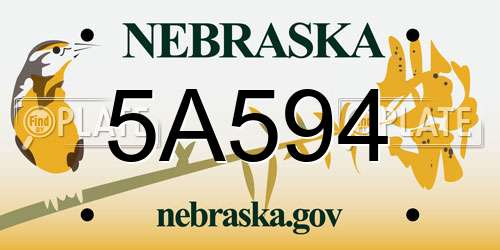 5A594 Nebraska License Plate