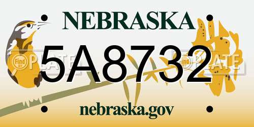 5A8732 Nebraska License Plate