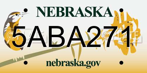 5ABA271 Nebraska License Plate