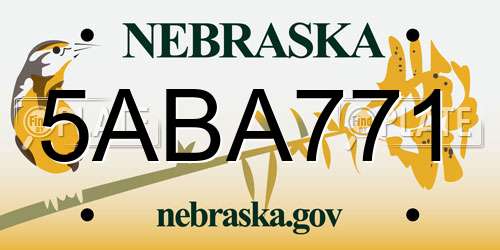 5ABA771 Nebraska License Plate