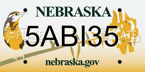 5ABI35 Nebraska License Plate