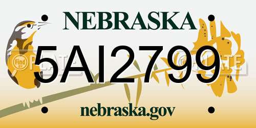 5AI2799 Nebraska License Plate