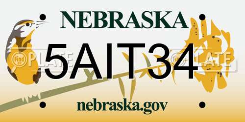5AIT34 Nebraska License Plate