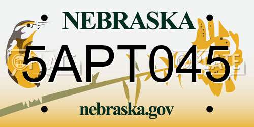 5APT045 Nebraska License Plate