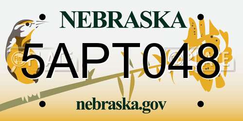 5APT048 Nebraska License Plate