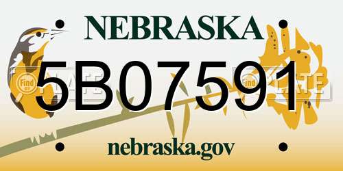 5B07591 Nebraska License Plate