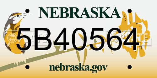 5B40564 Nebraska License Plate