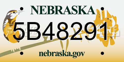 5B48291 Nebraska License Plate