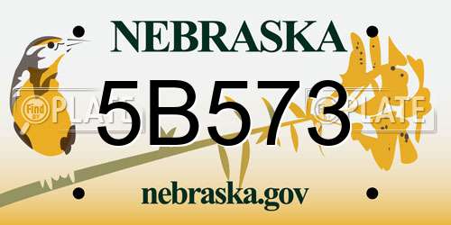 5B573 Nebraska License Plate
