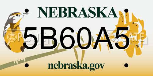 5B60A5 Nebraska License Plate