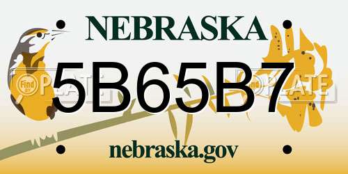 5B65B7 Nebraska License Plate