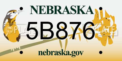5B876 Nebraska License Plate