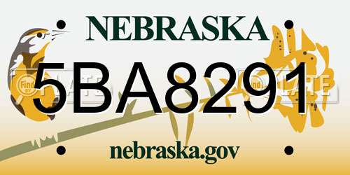 5BA8291 Nebraska License Plate