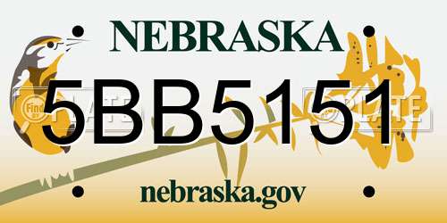 5BB5151 Nebraska License Plate