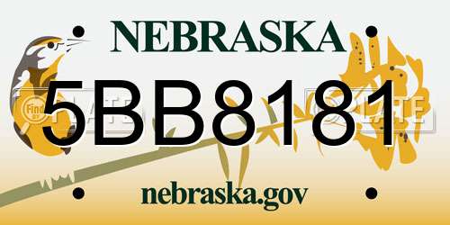5BB8181 Nebraska License Plate