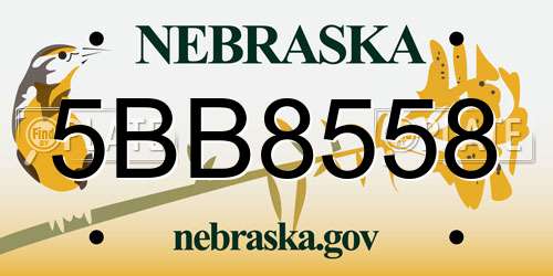 5BB8558 Nebraska License Plate
