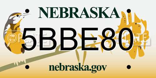 5BBE80 Nebraska License Plate
