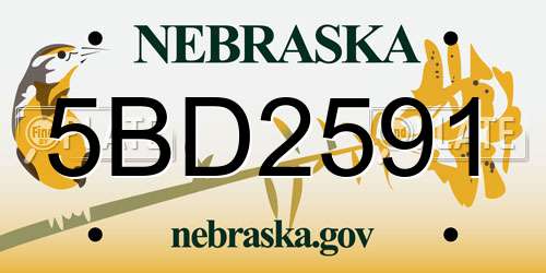 5BD2591 Nebraska License Plate
